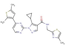 5-cyclopropyl-1-[4-(2,5-dimethyl-3-thienyl)-2-pyrimidinyl]-N-[(4-methyl-1,3-thiazol-2-yl)methyl]-1H-pyrazole-4-carboxamide