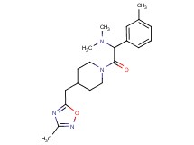 N,N-dimethyl-2-{4-[(3-methyl-1,2,4-oxadiazol-5-yl)methyl]-1-piperidinyl}-1-(3-methylphenyl)-2-oxoethanamine