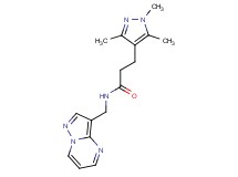 N-(pyrazolo[1,5-a]pyrimidin-3-ylmethyl)-3-(1,3,5-trimethyl-1H-pyrazol-4-yl)propanamide