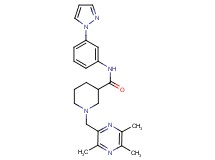 N-[3-(1H-pyrazol-1-yl)phenyl]-1-[(3,5,6-trimethyl-2-pyrazinyl)methyl]-3-piperidinecarboxamide