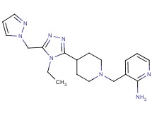 3-({4-[4-ethyl-5-(1H-pyrazol-1-ylmethyl)-4H-1,2,4-triazol-3-yl]piperidin-1-yl}methyl)pyridin-2-amine
