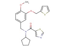 N-cyclopentyl-N-[4-methoxy-3-(2-thienylmethoxy)benzyl]-1,3-thiazole-5-carboxamide