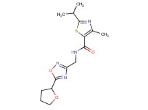 2-isopropyl-4-methyl-N-{[5-(tetrahydro-2-furanyl)-1,2,4-oxadiazol-3-yl]methyl}-1,3-thiazole-5-carboxamide