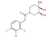 (3S*,4R*)-1-[(3-chloro-2,4-difluorophenyl)acetyl]-4-methylpiperidine-3,4-diol