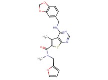 4-[(1,3-benzodioxol-5-ylmethyl)amino]-N-(2-furylmethyl)-N,5-dimethylthieno[2,3-d]pyrimidine-6-carboxamide