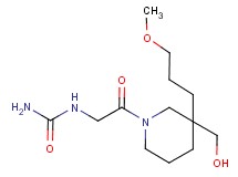 N-{2-[3-(hydroxymethyl)-3-(3-methoxypropyl)-1-piperidinyl]-2-oxoethyl}urea