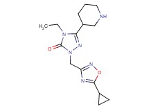 2-[(5-cyclopropyl-1,2,4-oxadiazol-3-yl)methyl]-4-ethyl-5-(3-piperidinyl)-2,4-dihydro-3H-1,2,4-triazol-3-one hydrochloride