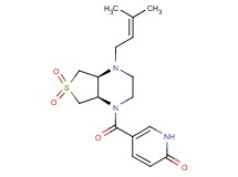 5-{[(4aS*,7aR*)-4-(3-methyl-2-buten-1-yl)-6,6-dioxidohexahydrothieno[3,4-b]pyrazin-1(2H)-yl]carbonyl}-2(1H)-pyridinone