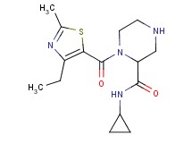 N-cyclopropyl-1-[(4-ethyl-2-methyl-1,3-thiazol-5-yl)carbonyl]-2-piperazinecarboxamide