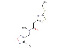 2-[2-(ethylthio)-1,3-thiazol-4-yl]-N-methyl-N-[(4-methyl-1,2,5-oxadiazol-3-yl)methyl]acetamide