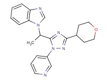 1-{1-[1-pyridin-3-yl-3-(tetrahydro-2H-pyran-4-yl)-1H-1,2,4-triazol-5-yl]ethyl}-1H-benzimidazole