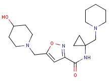 5-[(4-hydroxypiperidin-1-yl)methyl]-N-[1-(piperidin-1-ylmethyl)cyclopropyl]isoxazole-3-carboxamide