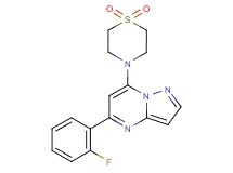 7-(1,1-dioxido-4-thiomorpholinyl)-5-(2-fluorophenyl)pyrazolo[1,5-a]pyrimidine