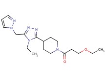 1-(3-ethoxypropanoyl)-4-[4-ethyl-5-(1H-pyrazol-1-ylmethyl)-4H-1,2,4-triazol-3-yl]piperidine