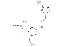 {(3R*,4R*)-4-[(dimethylamino)methyl]-1-[3-(4-methyl-1H-pyrazol-1-yl)propanoyl]pyrrolidin-3-yl}methanol
