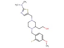 2-[4-{[2-(dimethylamino)-1,3-thiazol-5-yl]methyl}-1-(2-fluoro-4-methoxybenzyl)-2-piperazinyl]ethanol