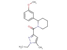 1-[(1-ethyl-5-methyl-1H-pyrazol-3-yl)carbonyl]-2-(3-methoxyphenyl)piperidine