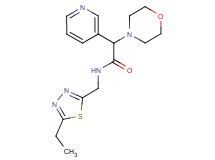 N-[(5-ethyl-1,3,4-thiadiazol-2-yl)methyl]-2-(4-morpholinyl)-2-(3-pyridinyl)acetamide