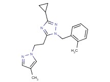 3-cyclopropyl-1-(2-methylbenzyl)-5-[2-(4-methyl-1H-pyrazol-1-yl)ethyl]-1H-1,2,4-triazole