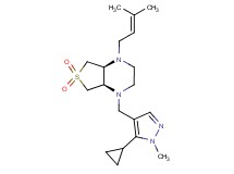 (4aS*,7aR*)-1-[(5-cyclopropyl-1-methyl-1H-pyrazol-4-yl)methyl]-4-(3-methyl-2-buten-1-yl)octahydrothieno[3,4-b]pyrazine 6,6-dioxide