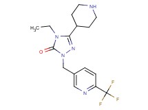 4-ethyl-5-(4-piperidinyl)-2-{[6-(trifluoromethyl)-3-pyridinyl]methyl}-2,4-dihydro-3H-1,2,4-triazol-3-one dihydrochloride
