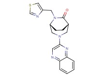 (1S*,5R*)-3-(2-quinoxalinyl)-6-(1,3-thiazol-4-ylmethyl)-3,6-diazabicyclo[3.2.2]nonan-7-one