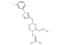 2-[4-{[1-(3-fluorophenyl)-1H-pyrazol-4-yl]methyl}-1-(3-methyl-2-buten-1-yl)-2-piperazinyl]ethanol