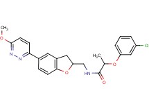 2-(3-chlorophenoxy)-N-{[5-(6-methoxy-3-pyridazinyl)-2,3-dihydro-1-benzofuran-2-yl]methyl}propanamide
