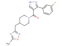 1-{[3-(3-fluorophenyl)-1H-pyrazol-4-yl]carbonyl}-4-[(5-methyl-1,2,4-oxadiazol-3-yl)methyl]piperidine