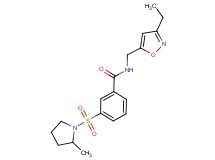 N-[(3-ethylisoxazol-5-yl)methyl]-3-[(2-methylpyrrolidin-1-yl)sulfonyl]benzamide