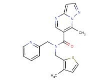 7-methyl-N-[(3-methyl-2-thienyl)methyl]-N-(pyridin-2-ylmethyl)pyrazolo[1,5-a]pyrimidine-6-carboxamide