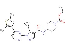 ethyl 4-[({5-cyclopropyl-1-[4-(2,5-dimethyl-3-thienyl)-2-pyrimidinyl]-1H-pyrazol-4-yl}carbonyl)amino]-1-piperidinecarboxylate