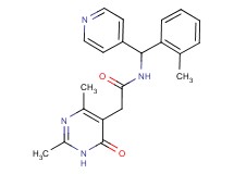 2-(2,4-dimethyl-6-oxo-1,6-dihydropyrimidin-5-yl)-N-[(2-methylphenyl)(pyridin-4-yl)methyl]acetamide