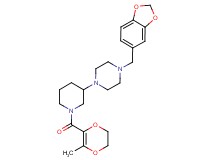 1-(1,3-benzodioxol-5-ylmethyl)-4-{1-[(3-methyl-5,6-dihydro-1,4-dioxin-2-yl)carbonyl]-3-piperidinyl}piperazine