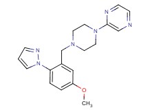 2-{4-[5-methoxy-2-(1H-pyrazol-1-yl)benzyl]piperazin-1-yl}pyrazine