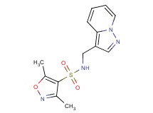 3,5-dimethyl-N-(pyrazolo[1,5-a]pyridin-3-ylmethyl)isoxazole-4-sulfonamide