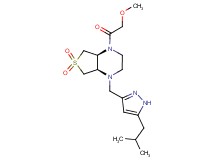 (4aS*,7aR*)-1-[(5-isobutyl-1H-pyrazol-3-yl)methyl]-4-(methoxyacetyl)octahydrothieno[3,4-b]pyrazine 6,6-dioxide