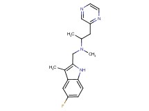 N-[(5-fluoro-3-methyl-1H-indol-2-yl)methyl]-N-methyl-1-pyrazin-2-ylpropan-2-amine