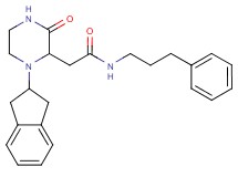 2-[1-(2,3-dihydro-1H-inden-2-yl)-3-oxo-2-piperazinyl]-N-(3-phenylpropyl)acetamide