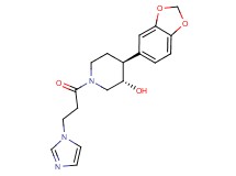 (3S*,4S*)-4-(1,3-benzodioxol-5-yl)-1-[3-(1H-imidazol-1-yl)propanoyl]piperidin-3-ol