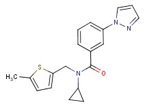 N-cyclopropyl-N-[(5-methyl-2-thienyl)methyl]-3-(1H-pyrazol-1-yl)benzamide