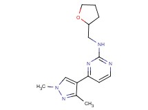 4-(1,3-dimethyl-1H-pyrazol-4-yl)-N-(tetrahydrofuran-2-ylmethyl)pyrimidin-2-amine