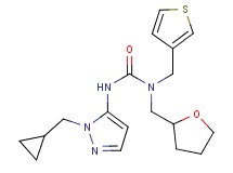 N'-[1-(cyclopropylmethyl)-1H-pyrazol-5-yl]-N-(tetrahydrofuran-2-ylmethyl)-N-(3-thienylmethyl)urea
