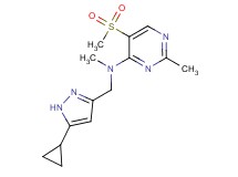 N-[(5-cyclopropyl-1H-pyrazol-3-yl)methyl]-N,2-dimethyl-5-(methylsulfonyl)pyrimidin-4-amine