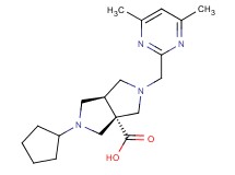 (3aR*,6aR*)-2-cyclopentyl-5-[(4,6-dimethylpyrimidin-2-yl)methyl]hexahydropyrrolo[3,4-c]pyrrole-3a(1H)-carboxylic acid