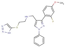 N-{[3-(2-fluoro-4-methoxyphenyl)-1-phenyl-1H-pyrazol-4-yl]methyl}-2-(1H-1,2,3-triazol-5-ylthio)ethanamine