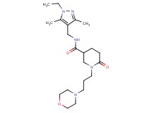 N-[(1-ethyl-3,5-dimethyl-1H-pyrazol-4-yl)methyl]-1-[3-(4-morpholinyl)propyl]-6-oxo-3-piperidinecarboxamide