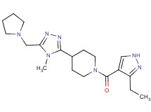 1-[(3-ethyl-1H-pyrazol-4-yl)carbonyl]-4-[4-methyl-5-(pyrrolidin-1-ylmethyl)-4H-1,2,4-triazol-3-yl]piperidine