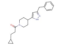 4-(3-benzyl-1H-pyrazol-5-yl)-1-(3-cyclopropylpropanoyl)piperidine