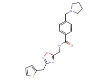 4-(pyrrolidin-1-ylmethyl)-N-{[3-(2-thienylmethyl)-1,2,4-oxadiazol-5-yl]methyl}benzamide